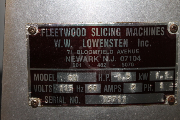 Fleetwood GM Stainless Steel Commercial Countertop Cheese Grater. 115 Volts, 1 Phase. Tested and Working! - Image 4 of 4