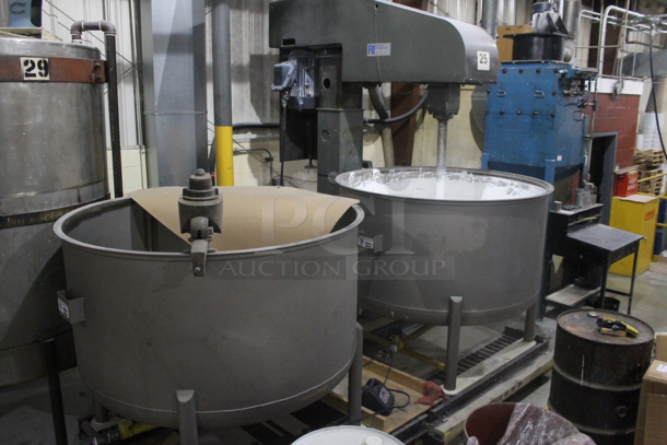 Reynolds Industries Metal Commercial Floor Style Paint Mixer w/ 2 Mixing Bowls. BUYER MUST REMOVE. - Image 1 of 11