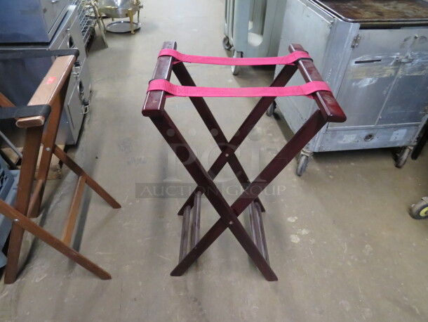 One Wooden Tray Stand.  - Image 1 of 1