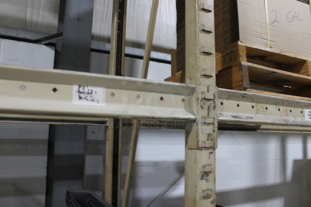 ALL ONE MONEY! Lot of Tan Metal Pallet Racking. Does Not Include Contents. BUYER MUST REMOVE. - Image 4 of 4