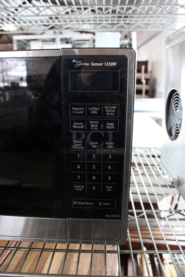 Panasonic Chrome Finish Countertop Microwave Oven w/ Plate. 22x18x12 - Image 3 of 5