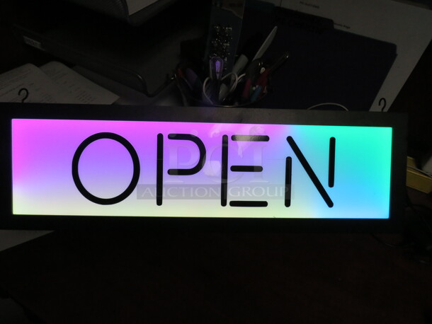 One Illuminated Dreams Multi Function Lighted OPEN Sign With Remote. - Image 2 of 2