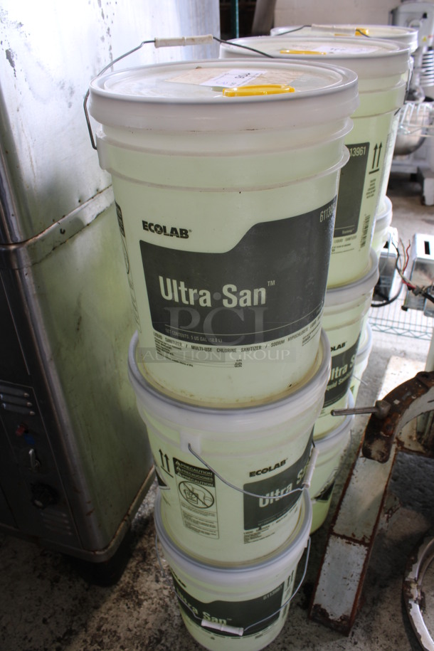 3 Buckets of Ecolab Ultra San Liquid Sanitizer, Multi Use Chlorine Sanitizer. 12x12x16. 3 Times Your Bid!
