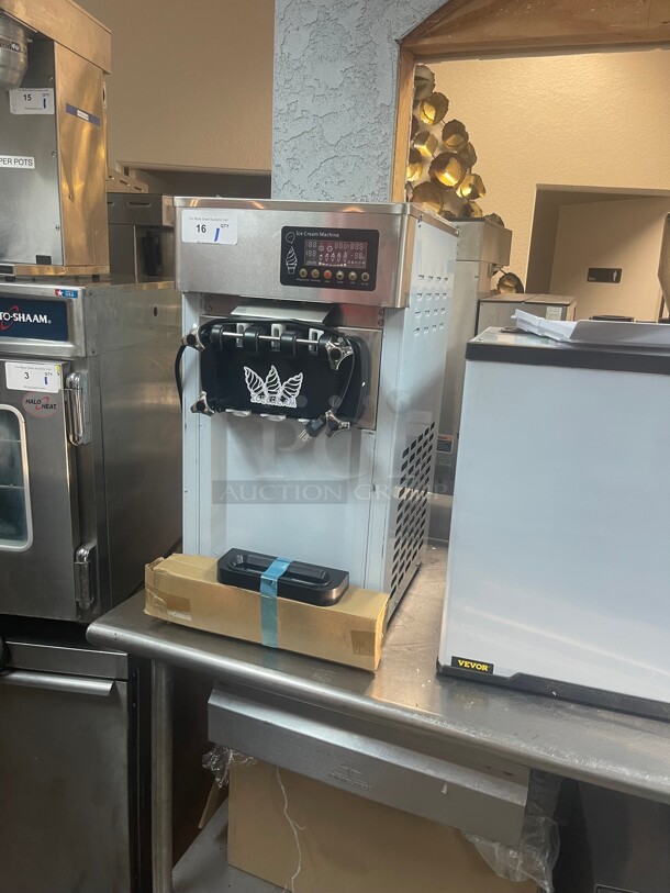 Bran New! Commercial Counter Top Three Flavors Ice Cream Machine 115 Volt 1200 Watts NSF Tested and Working! - Image 3 of 8