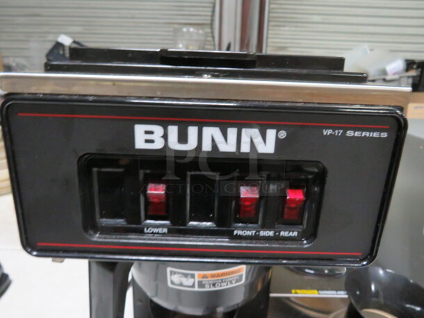 One Bunn VP-17 Series Coffee Brewer With Filter Basket, 2 Pots, And 2 Warmers. 120 Volt. 1670 Watt. 16X18X17 - Image 3 of 3