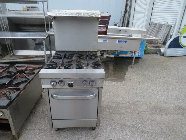 One Natural Gas 4 Burner Range With Overshelf. 24X34X60 - Image 1 of 1
