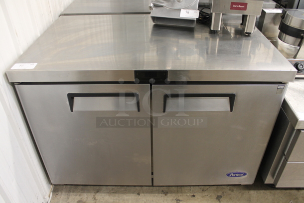 2021 Atosa MGF8402GR Stainless Steel Commercial 2 Door Undercounter Cooler. 115 Volts, 1 Phase. Tested and Working!