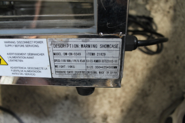 2017 Omcan DW-CN-0349 Commercial Stainless Steel Countertop Warming Display Case. 115 Volt. Tested and Powers On But Does Not Get Warm - Image 4 of 4
