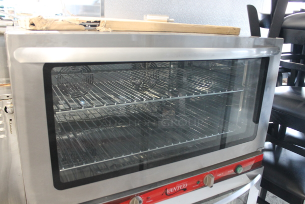 BRAND NEW SCRATCH AND DENT! Avantco 177CO46M Stainless Steel Commercial Countertop Full Size Convection Oven w/ View Through Door, Metal Oven Racks, Thermostatic Controls and Steam Injection. 4.4 cu ft. 208/240 Volts, 1 Phase. - Image 3 of 6