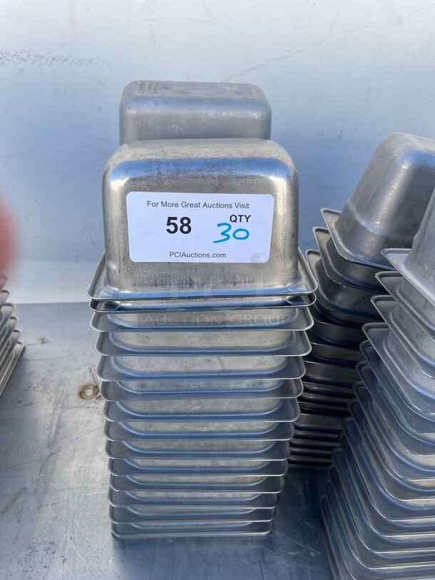 Clean! Commercial Stainless Steel Food Grade Containers 1/8 Size NSF  - Image 1 of 2