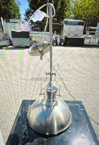 One 12 Inch Stainless Steel Pendant Light.  12X26