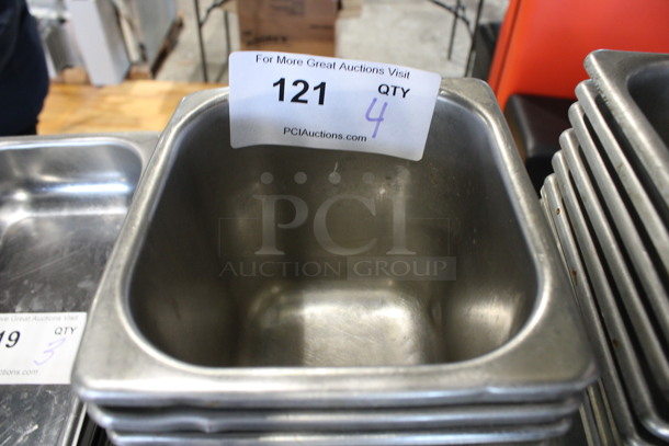 4 Stainless Steel 1/6 Size Drop In Bins. 1/6x6. 4 Times Your Bid! - Image 2 of 3