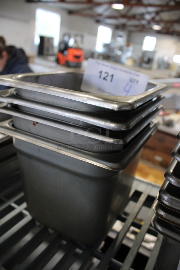 4 Stainless Steel 1/6 Size Drop In Bins. 1/6x6. 4 Times Your Bid! - Image 3 of 3