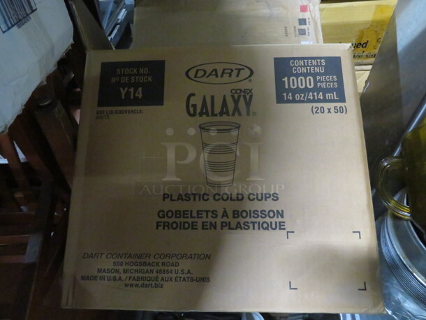 One Case Of 1000 Dart Galaxy 14oz Cold Cup.