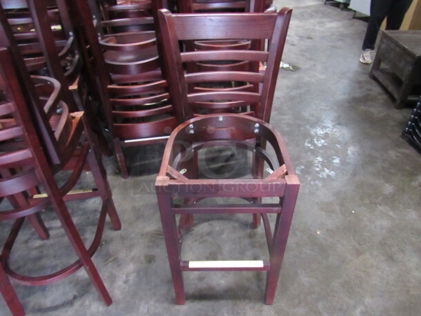 NEW Wooden Bar Stool With NO SEAT CUSHION. 2XBID