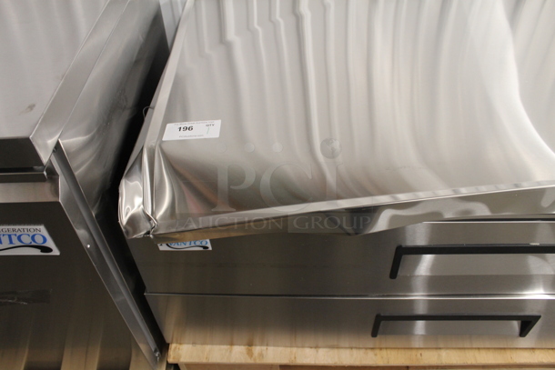 BRAND NEW SCRATCH AND DENT! Avantco 178CBE60HC Commercial Stainless Steel Electric Two Drawer Refrigerated Chef Base. 115V. Tested And Working!  - Image 3 of 9