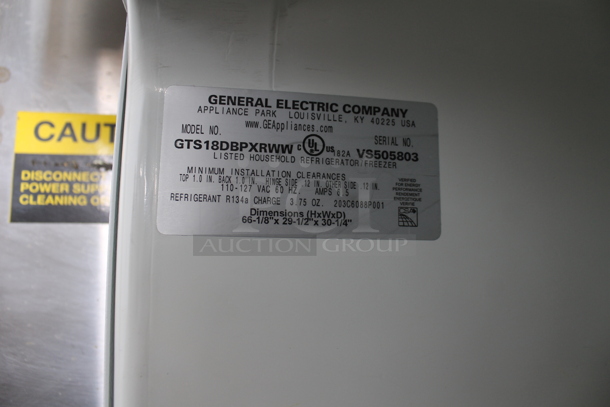General Electric GE GTS18DBPXRWW Metal Cooler Freezer Combo. 115 Volts, 1 Phase. Tested and Working! - Image 5 of 5
