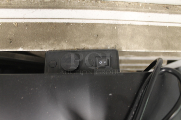 BRAND NEW SCRATCH AND DENT! Galaxy 177CRG3B Commercial Stainless Steel Electric Countertop Display Merchandiser Cooler With Polycoated Shelves And Black Cabinet. Includes Key. 110-120V. Tested And Working!  - Image 2 of 9