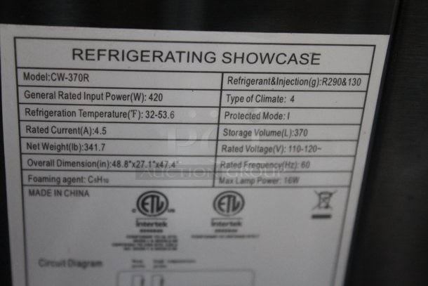 BRAND NEW SCRATCH AND DENT! CW-370R Stainless Steel Commercial Floor Style Refrigerated Deli Display Case Merchandiser. 110-120 Volts, 1 Phase. Tested and Working! - Image 5 of 5