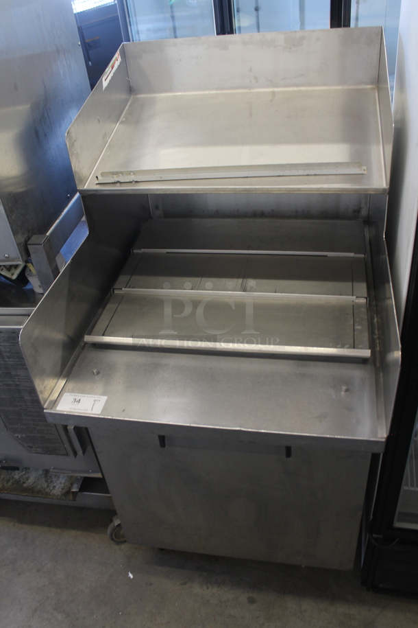 True TSSU-27-12M-B Stainless Steel Commercial Prep Table w/ Over Shelf. 115 Volts, 1 Phase. Tested and Working!