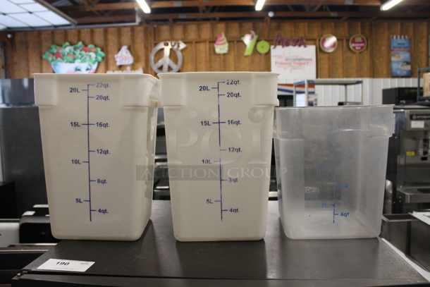 3 Plastic Food Storage Containers, 2 White And 1 Clear. 3 Times Your Bid!  - Image 3 of 3