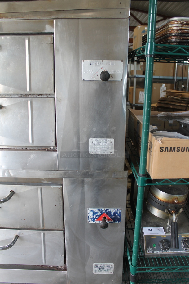 2 Bakers Pride Stainless Steel Commercial Propane Gas Powered Single Deck Pizza Ovens on Legs. Comes w/ Cooking Stones! 2 Times Your Bid! - Image 6 of 12