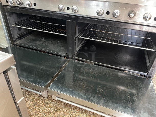 Working! Imperial Commercial Gas 6 Burner with 24 inch Flat Grill Griddle W/ 2 Full size Ovens NSF Tested and Working! - Image 4 of 8