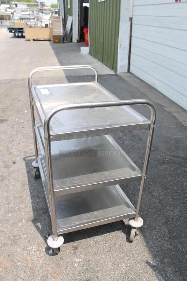 Commercial Stainless Steel Service Cart With 3 Shelves On Commercial Casters. - Image 2 of 8