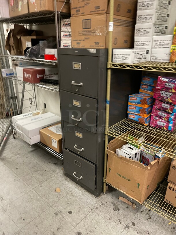 Nice! Cole-Steel  18 Inch Wide  Lateral 4-Drawer File Cabinet, Metal, Putty - Image 4 of 7