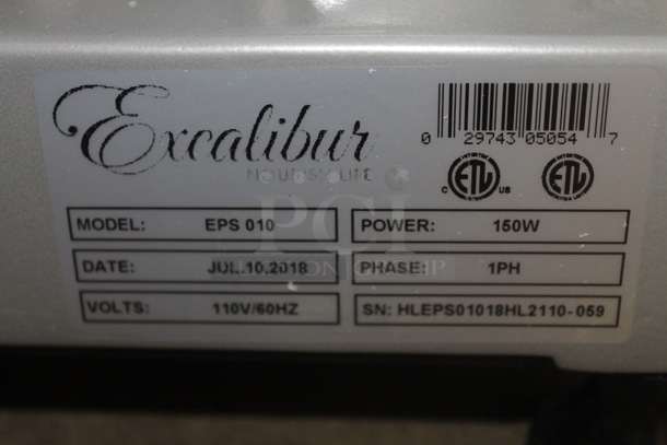 IN ORIGINAL BOX! 2018 Excalibur EPS 010 Stainless Steel Commercial Countertop Meat Slicer w/ Blade Sharpener. 110 Volts, 1 Phase. Tested and Working! - Image 5 of 6