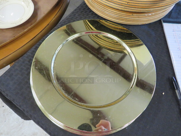 12 Inch Gold Metal Charger. 6XBID