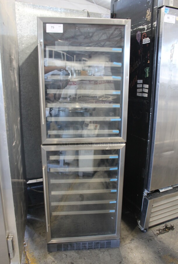 Stainless Steel Commercial 2 Half Size Door Reach In Wine Chiller. Tested and Powers On But Does Not Get Cold