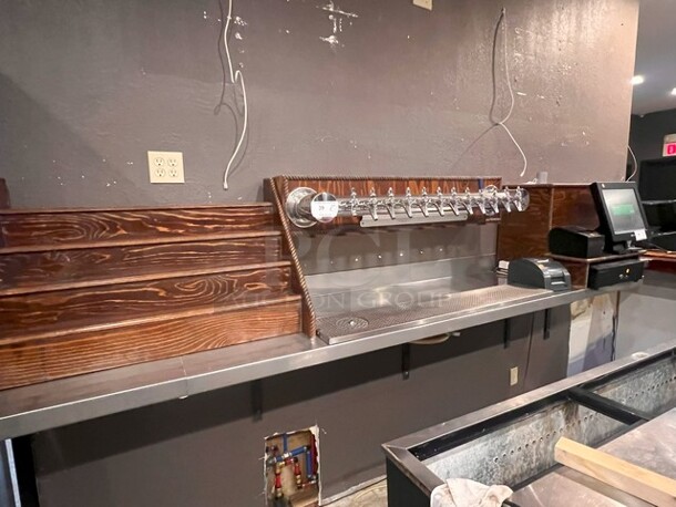 3-Piece Matching Wooden Backbar Set
 
Multi-Tier Liquor Shelf
2'9"x1.5"
Wall Mount Rail W/Stemware Holder
3'10"x9"
Double Tier Cash Register Stand/Liquor Style Rail
1'8"x1'8"

Your Bid x 3 
**LABOR FOR REMOVAL ADDITIONAL FEE, CONTACT MISSOURI DIVISION FOR LABOR QUOTE OR ADDITIONAL QUESTIONS. - Image 1 of 4