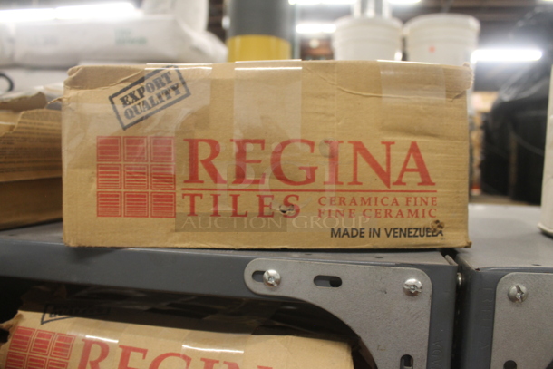 Gray Metal 6 Tier Shelving Unit w/ Contents Including Tiles and Metal Tins. BUYER MUST REMOVE. - Image 4 of 10