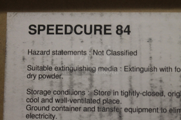 Gray Metal 5 Tier Shelving Unit w/ Contents Including Thorcoflame, Speedcure 87, Sartomer SR506 A and SR 502. BUYER MUST REMOVE. - Image 4 of 12