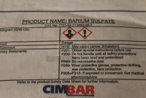 ALL ONE MONEY! PALLET LOT of Cimbar  Barium Sulfate Bags. BUYER MUST REMOVE. - Image 4 of 4