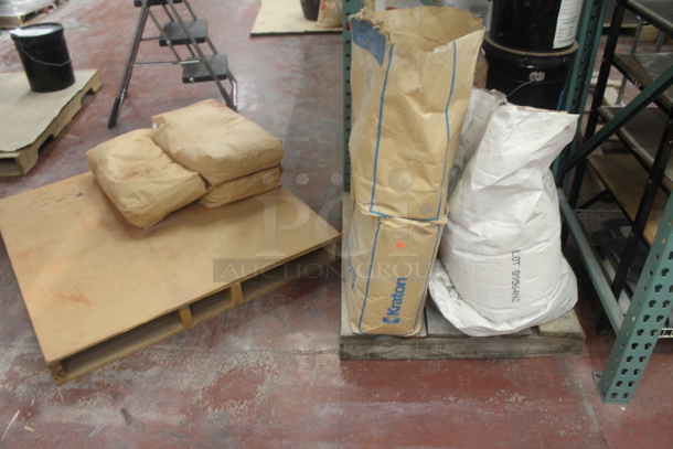 ALL ONE MONEY! THREE PALLET LOT of Various Items Including Kraton Thermoplastic Rubber and Ceramic Microspheres. BUYER MUST REMOVE. - Image 1 of 6