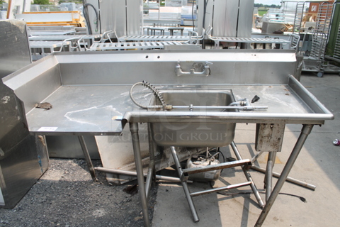 Stainless Steel Commercial Right Side Dirty Side Dishwasher Table.