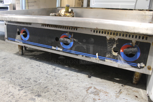 Star Max Stainless Steel Commercial Countertop Natural Gas Powered Flat Top Griddle.  - Image 3 of 8