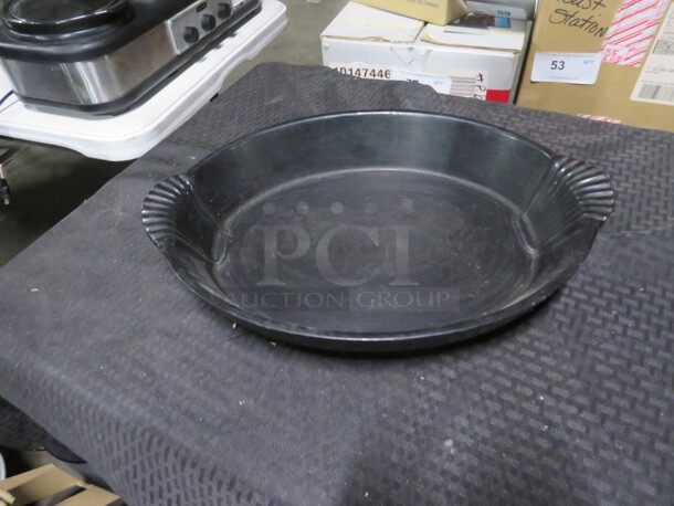 One BON CHEF 4 Quart Cast Aluminum Black With Sandstone Finish, Oval Casserole Dish With Shell Handles. 17X12X2.5. $129.99 - Image 1 of 1