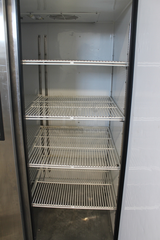 2015 True TG2R-2S ENERGY STAR Stainless Steel Commercial 2 Door Reach In Cooler w/ Poly Coated Racks on Commercial Casters. 115 Volts, 1 Phase. Tested and Working! - Image 7 of 10
