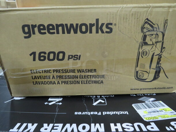 One Greenworks 1600psi Pressure Washer. 