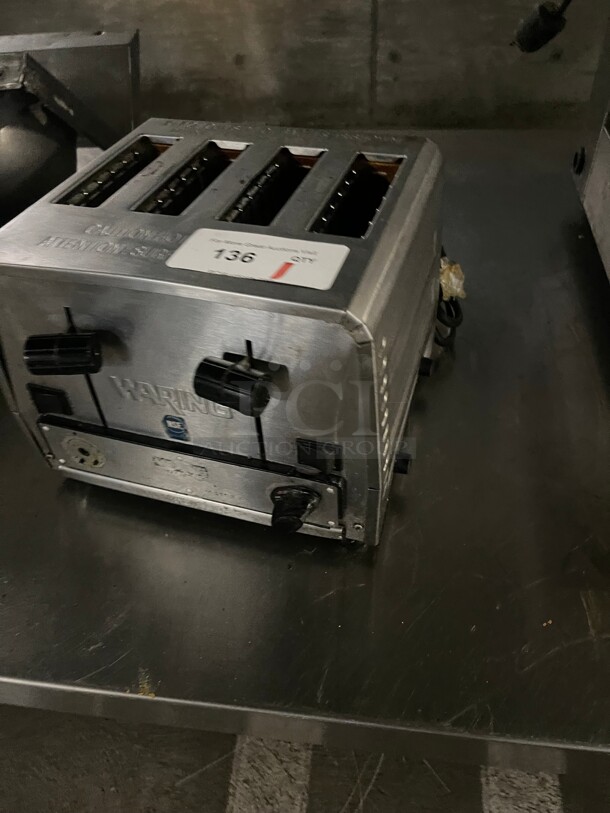 Waring WCT850RC Slot Toaster w/ 4 Slice Capacity & 1 1/2 inch W Product Opening, 120v Tested and Working - Image 4 of 5