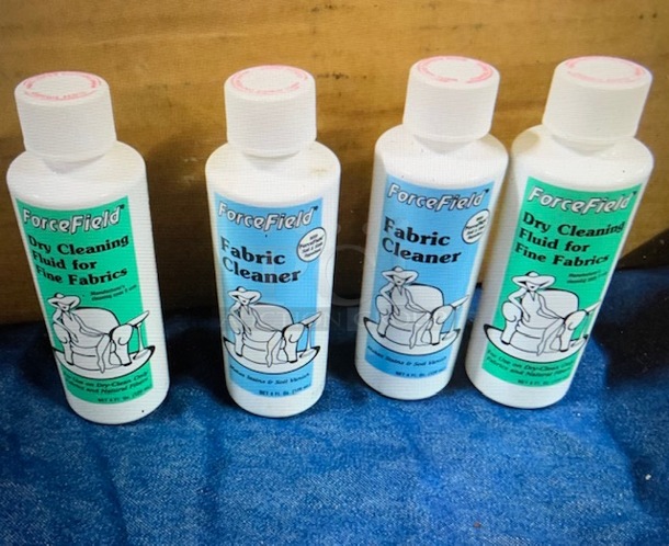 Assorted NEW 4oz Bottle Of Force Field Fabric Cleaner And Dry Cleaning Fluid. 4XBID
