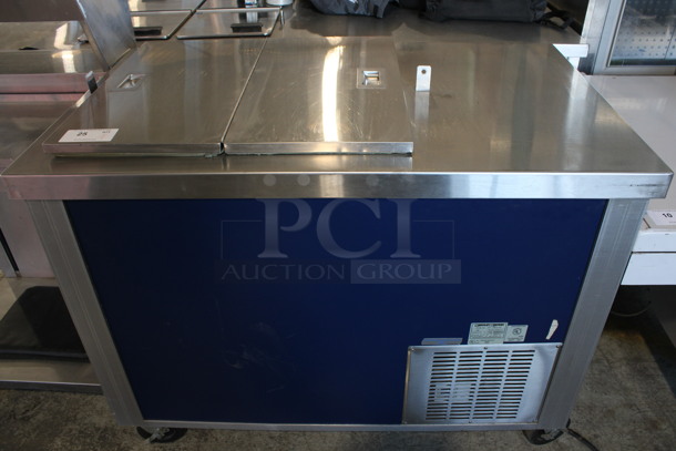 Servolift Eastern Model 505 Stainless Steel Commercial Floor Style Portable Tray Return w/ Lid on Commercial Casters. 115 Volts, 1 Phase. 48x29x38. Tested and Working!