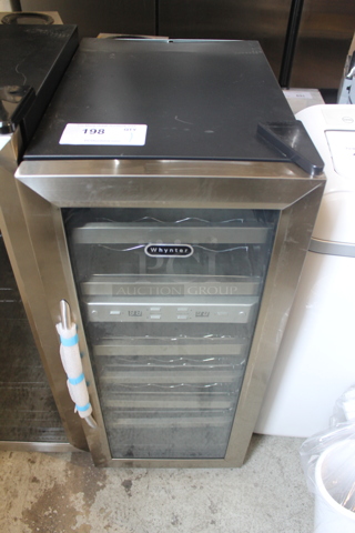 BRAND NEW SCRATCH AND DENT! Whynter WC-211DZ Stainless Steel 21 Bottle Capacity Dual Zone Wine Chiller Merchandiser. 115 Volts, 1 Phase. Tested and Working!
