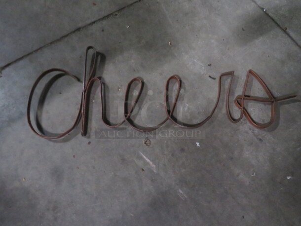 One Metal Cheers Sign.