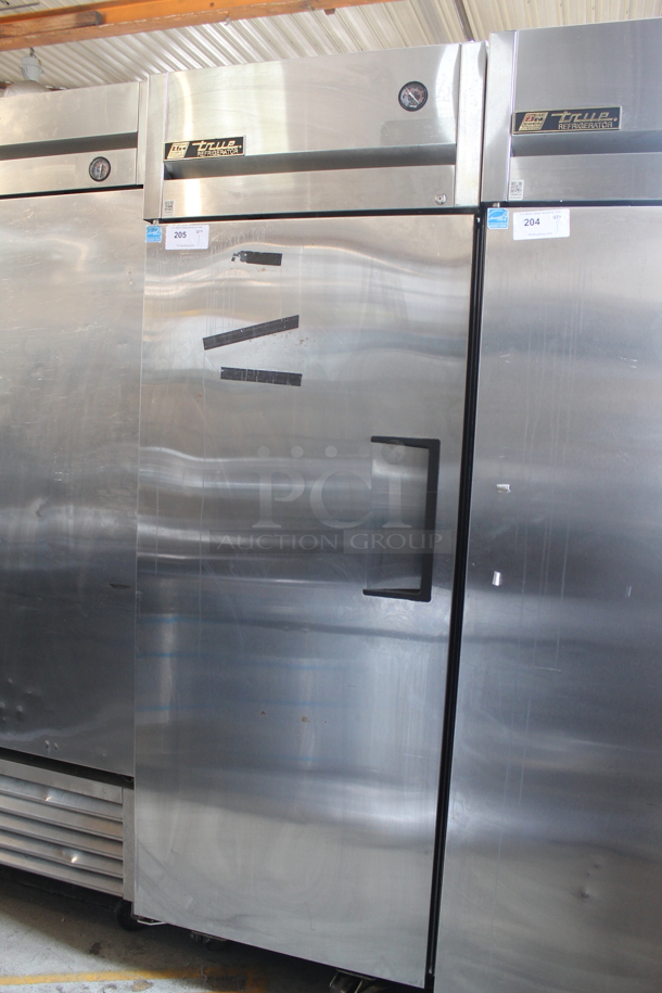 2013 True TG1R-1S ENERGY STAR Stainless Steel Commercial Single Door Reach In Cooler w/ Poly Coated Racks on Commercial Casters. 115 Volts, 1 Phase. Tested and Working! - Image 1 of 7