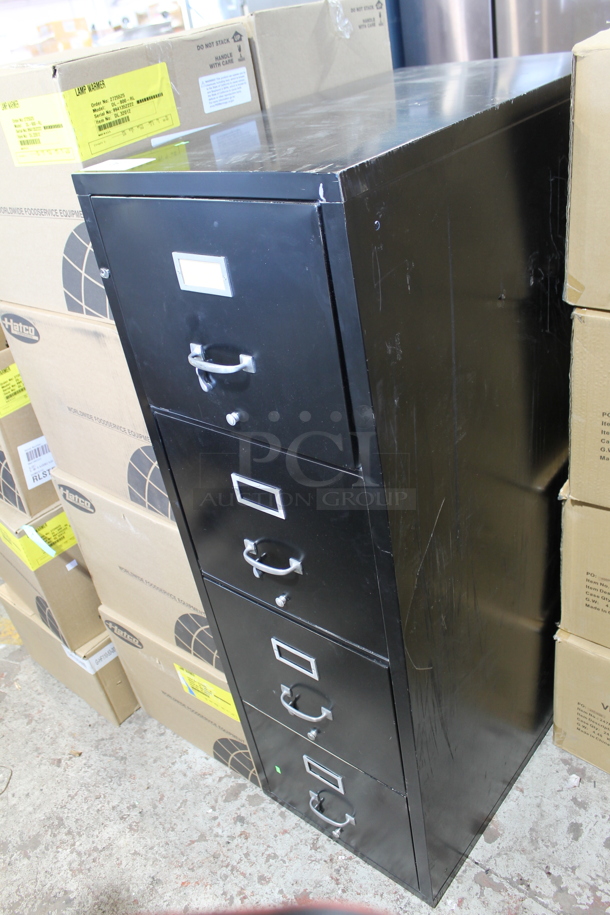 Black Metal 4 Drawer Filing Cabinet. - Image 1 of 3