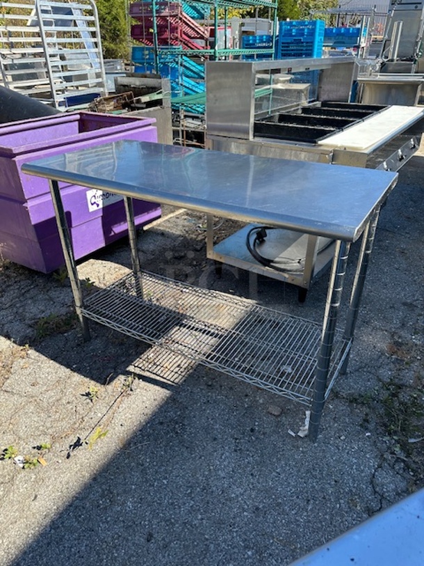 One Stainless Steel Table With A Metro Under Shelf. 49.5X24X34 - Image 1 of 1